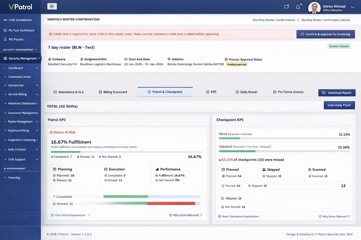 We represent the client’s operational interest